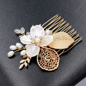 Rhinestone Pearl Wedding Hair Comb Bridal Headpiece
