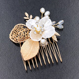 Rhinestone Pearl Wedding Hair Comb Bridal Headpiece