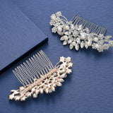 Rhinestone Crystal Pearl Wedding Hair Comb Bridal Headpiece