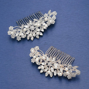Rhinestone Crystal Pearl Wedding Hair Comb Bridal Headpiece