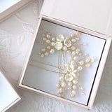 Ceram Flower Freshwater Pearls Bridal Hair Pin