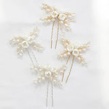 Ceram Flower Freshwater Pearls Bridal Hair Pin