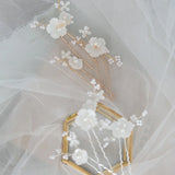 Crystal Ceram Flower Pearls Bridal Hair Pin Wedding Hair Sticker