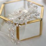 Freshwater Pearls Ceram Flower Bridal Hair Comb Wedding Headdress Hair Accessory