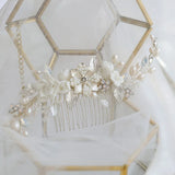 Freshwater Pearls Ceram Flower Bridal Hair Comb Wedding Headdress Hair Accessory