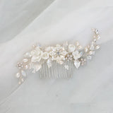Freshwater Pearls Ceram Flower Bridal Hair Comb Wedding Headdress Hair Accessory