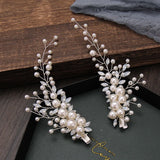 Opal Crystal Rhinestones Bridal Hair Clip Set Wedding Hair accessories