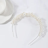 Crystal Pearls Bridal Tiara Headband Hair Vine Wedding Headpieces