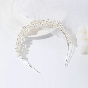 Crystal Pearls Bridal Tiara Headband Hair Vine Wedding Headpieces