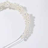Crystal Pearls Bridal Tiara Headband Hair Vine Wedding Headpieces