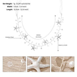Crystal Pearls Starfish Bridal Headband Hair Vine Wedding Headpieces
