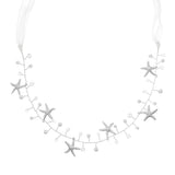 Crystal Pearls Starfish Bridal Headband Hair Vine Wedding Headpieces