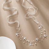 Crystal Pearls Starfish Bridal Headband Hair Vine Wedding Headpieces