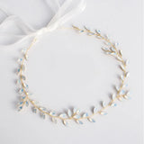 Opal Crystal Bridal Headband Hair Vine Wedding Headpiece