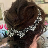 Opal Crystal Bridal Headband Hair Vine Wedding Headpiece