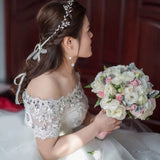 Opal Crystal Bridal Headband Hair Vine Wedding Headpiece