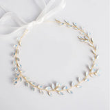 Opal Crystal Bridal Headband Hair Vine Wedding Headpiece