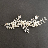 Silver Crystal Rhinestones Pearls Bridal Hair Vine Bridal Headband