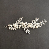 Silver Crystal Rhinestones Pearls Bridal Hair Vine Bridal Headband
