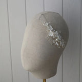 Simulated Pearls Ceram Flower Bridal Hair Comb Wedding Headdress