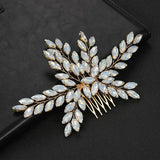 Alloy Opal Crystal Rhinestones Bridal Hair comb Wedding Headpieces