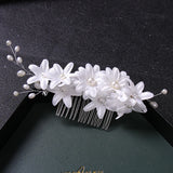 Crystal Rhinestone Flower Wedding Hair Comb Bridal Headdress