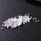 Crystal Rhinestone Flower Wedding Hair Comb Bridal Headdress