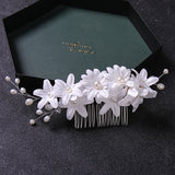 Crystal Rhinestone Flower Wedding Hair Comb Bridal Headdress
