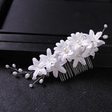 Crystal Rhinestone Flower Wedding Hair Comb Bridal Headdress