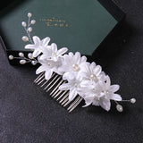 Crystal Rhinestone Flower Wedding Hair Comb Bridal Headdress