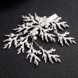Floralbride Crystal Pearls Wedding Hair Clip Barrettes Bridal Headpiece