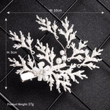 Floralbride Crystal Pearls Wedding Hair Clip Barrettes Bridal Headpiece