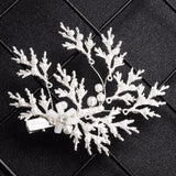 Floralbride Crystal Pearls Wedding Hair Clip Barrettes Bridal Headpiece