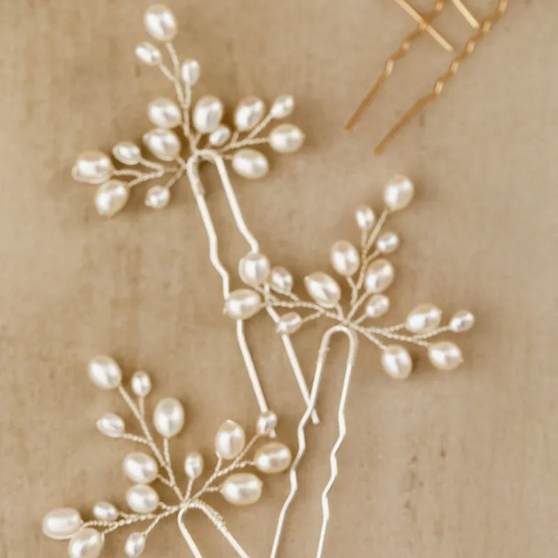 Freshwater Pearls Bridal Hair Pins Wedding Hair Stickers Set