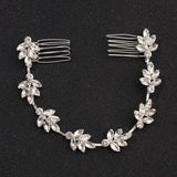 Rhinestone Crystal Bridal Headband Hair Comb Chain Wedding Accessories