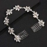 Rhinestone Crystal Bridal Headband Hair Comb Chain Wedding Accessories