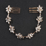 Rhinestone Crystal Bridal Headband Hair Comb Chain Wedding Accessories