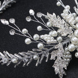 Rhinestone Crystal Pearl Wedding Tiara Headband Bridal Hair Vine