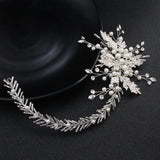 Rhinestone Crystal Pearl Wedding Tiara Headband Bridal Hair Vine