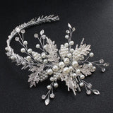 Rhinestone Crystal Pearl Wedding Tiara Headband Bridal Hair Vine