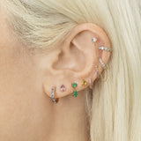 Florato 925 Sterling Silver Hoop Drop Earrings Turquoise Series