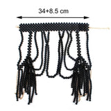 Florosy Bead Chain Simulated Pearl Necklace Body Jewelry for Women