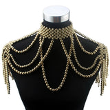 Florosy Bead Chain Simulated Pearl Necklace Body Jewelry for Women