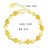 18K Flower Bracelet Men Women Wedding Engagement Jewelry