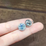 Aquamarine CZ Stud Earring 925 Sterling Silver Jewelry