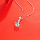 D Moissanite Necklace S925 Silver Neck Chain Diamond Pendant