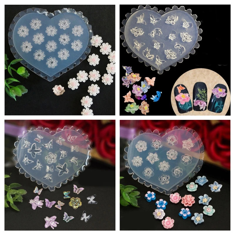 3D Flower Silicone Nail Art Mold DIY Decorations Supplies