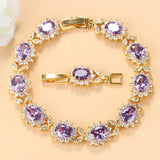 African Women Wedding Jewelry Crystal Bracelet 925 Mark