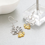 Flower Animal Bee Hoop Earrings - 925 Sterling Silver Jewelry