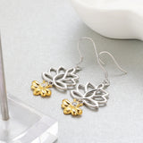 Flower Animal Bee Hoop Earrings - 925 Sterling Silver Jewelry